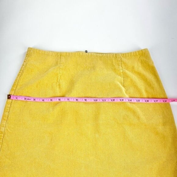 Louche Alicja mustard scallop edge corduroy skirt 10 - Picture 7 of 8